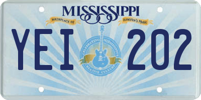 MS license plate YEI202