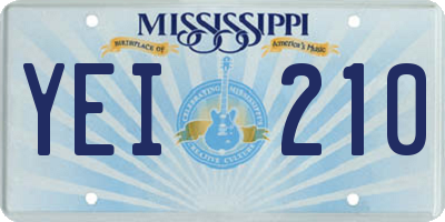 MS license plate YEI210