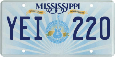 MS license plate YEI220