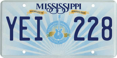 MS license plate YEI228