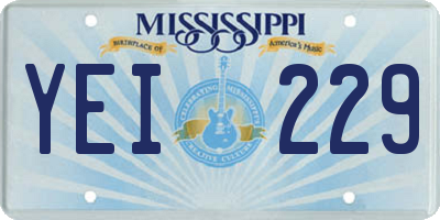 MS license plate YEI229