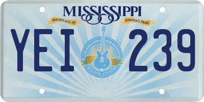 MS license plate YEI239