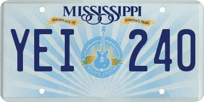 MS license plate YEI240