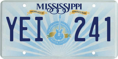 MS license plate YEI241