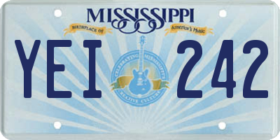 MS license plate YEI242