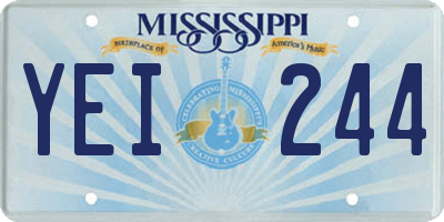 MS license plate YEI244