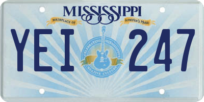 MS license plate YEI247