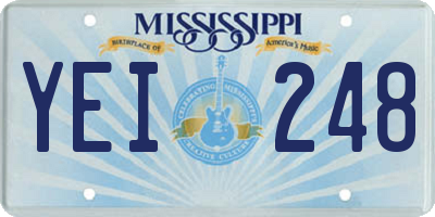 MS license plate YEI248