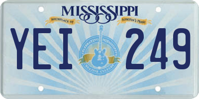 MS license plate YEI249