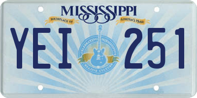 MS license plate YEI251