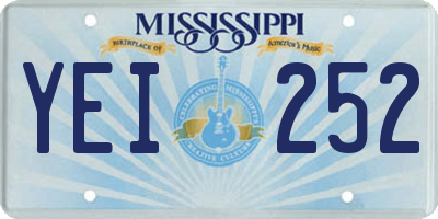 MS license plate YEI252