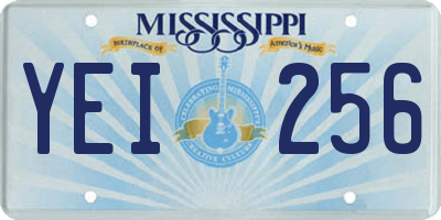 MS license plate YEI256