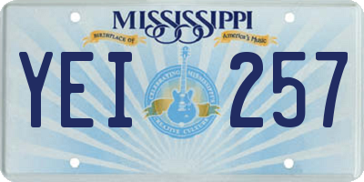 MS license plate YEI257