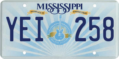 MS license plate YEI258