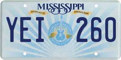 MS license plate YEI260