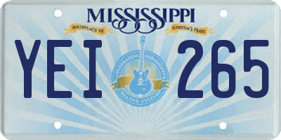 MS license plate YEI265