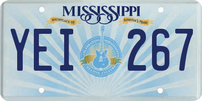 MS license plate YEI267