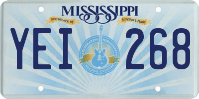 MS license plate YEI268