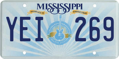MS license plate YEI269