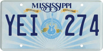 MS license plate YEI274