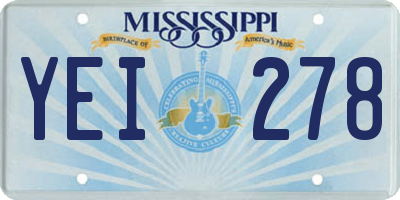 MS license plate YEI278