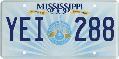 MS license plate YEI288