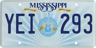 MS license plate YEI293