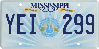 MS license plate YEI299