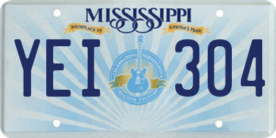 MS license plate YEI304