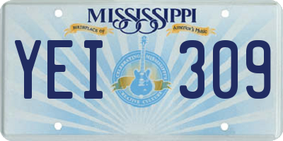 MS license plate YEI309