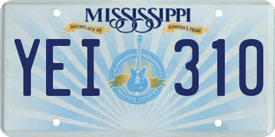 MS license plate YEI310