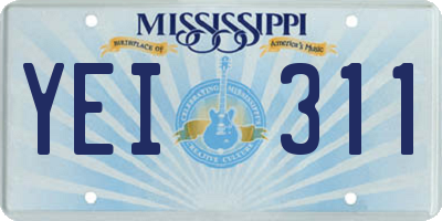 MS license plate YEI311