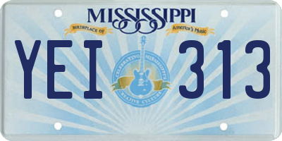 MS license plate YEI313
