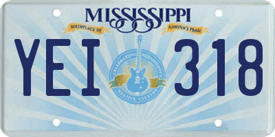 MS license plate YEI318