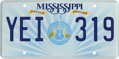 MS license plate YEI319