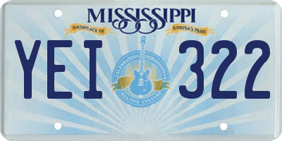 MS license plate YEI322