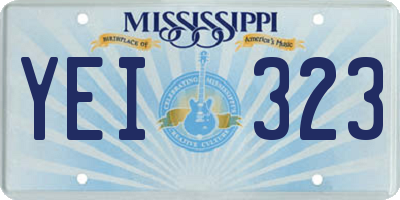 MS license plate YEI323