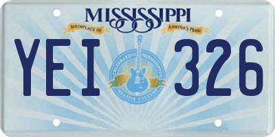 MS license plate YEI326
