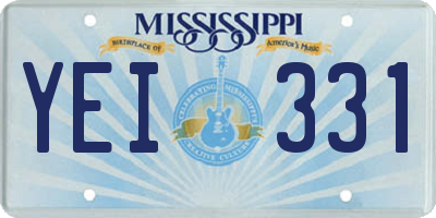 MS license plate YEI331
