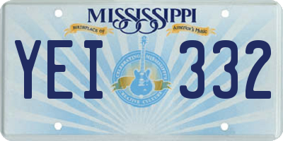MS license plate YEI332