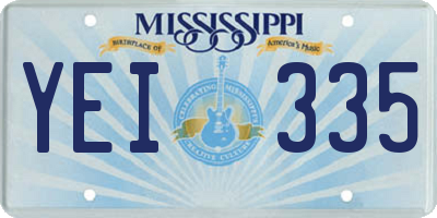 MS license plate YEI335