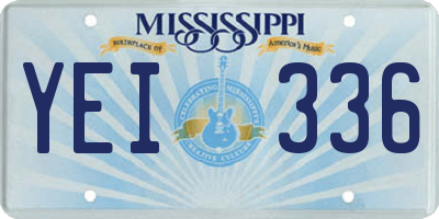 MS license plate YEI336