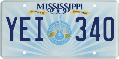 MS license plate YEI340
