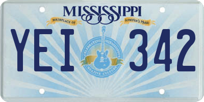MS license plate YEI342