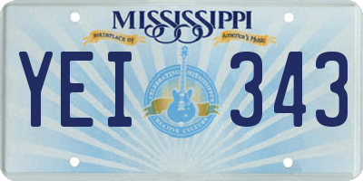 MS license plate YEI343