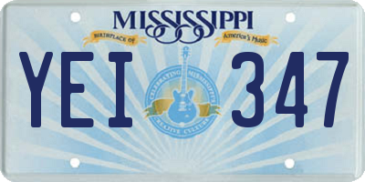 MS license plate YEI347