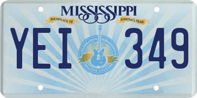 MS license plate YEI349
