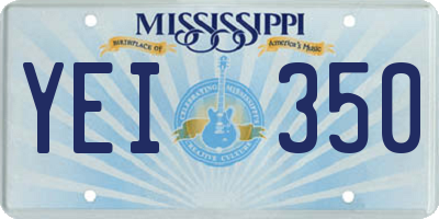 MS license plate YEI350
