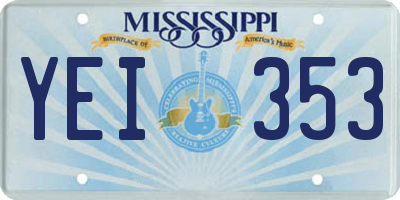 MS license plate YEI353