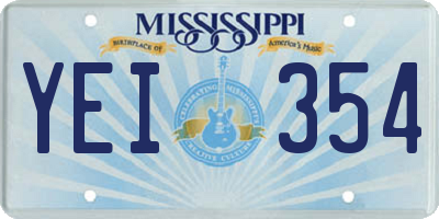 MS license plate YEI354